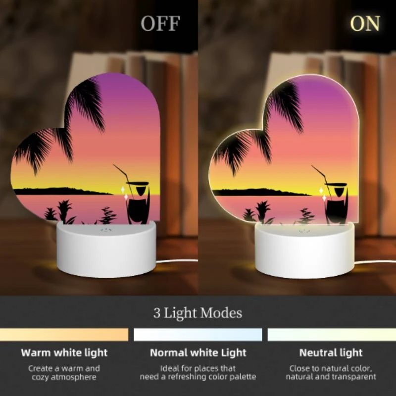 Love Acrylic Night Light, A cocktail glass is sitting on a table in front of a beautiful sunset. Love Acrylic Night Light, A Cocktail Glass Is Sitting On A Table In Front Of A Beautiful Sunset. -Pattern Night Light e556871dd5ddfaf361188415c46796a505c325c6