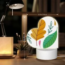 Love Acrylic Night Light, A Colorful Leaf With A Pink Stem. -Pattern Night Light e5904cf9f2b56136928a151f1f27754f92ccf23c