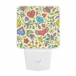 Night Light, A Colorful Floral Pattern With Hearts And Flowers. 9 Night Light, A Colorful Floral Pattern With Hearts And Flowers. -Pattern Night Light e5ae9efdaa89ffa701761b1e5962305edae7c3fc