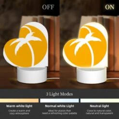 Love Acrylic Night Light, A Yellow Circle With A Palm Tree In It. 4 Love Acrylic Night Light, A Yellow Circle With A Palm Tree In It. -Pattern Night Light e814384537cba713465fafe14a773f6c18f48ad6