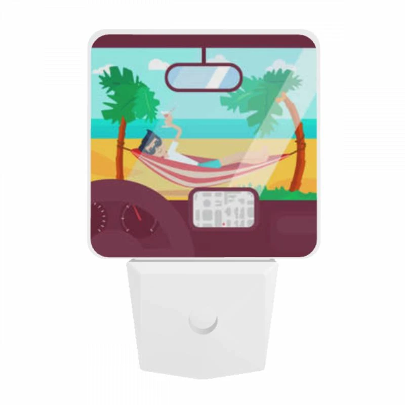 Night Light, A man is laying on a hammock in front of a car Night Light, A Man Is Laying On A Hammock In Front Of A Car -Pattern Night Light e81a13269d795cbac2014d53a14281275c00a18b