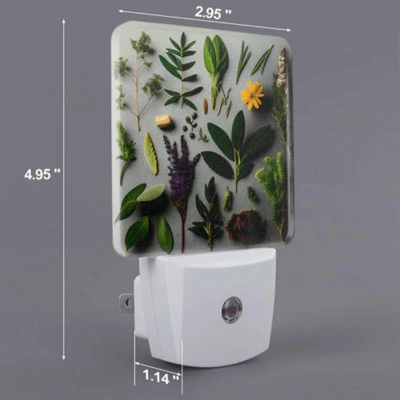 Night Light Set of 2, A collection of various plants and herbs. Night Light Set Of 2, A Collection Of Various Plants And Herbs. -Pattern Night Light e8cd7529e64a16089afeb4d0e86d96529c583d04
