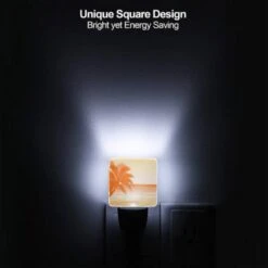 Night Light Set Of 2, A Palm Tree Is In Front Of A Beautiful Orange Sunset. 5 Night Light Set Of 2, A Palm Tree Is In Front Of A Beautiful Orange Sunset. -Pattern Night Light e8cf63064288234b05766a73409c15f24b3e613f