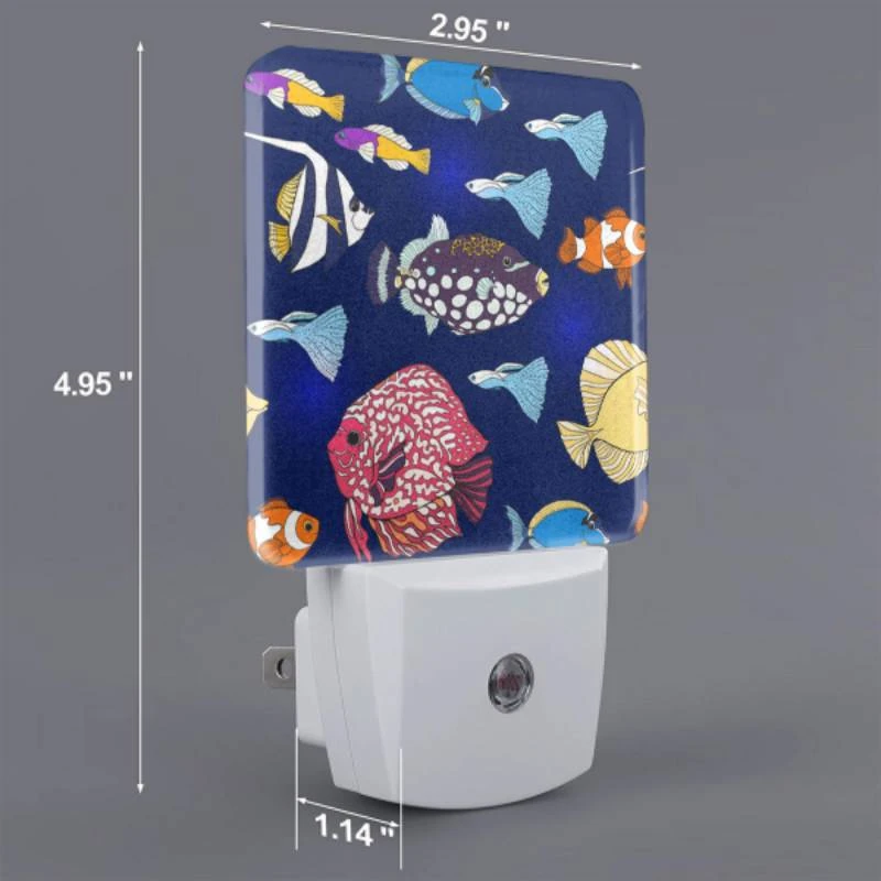 Night Light, A colorful fish pattern with various fish species. Night Light, A Colorful Fish Pattern With Various Fish Species. -Pattern Night Light e931a64597c0609c52361064da805d8585711161