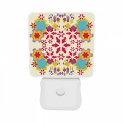 Night Light Set Of 2, A Colorful Snowflake Pattern On A White Background. 9 Night Light Set Of 2, A Colorful Snowflake Pattern On A White Background. -Pattern Night Light e976b41f047c6380c157504e7dd12983fb8fb92f