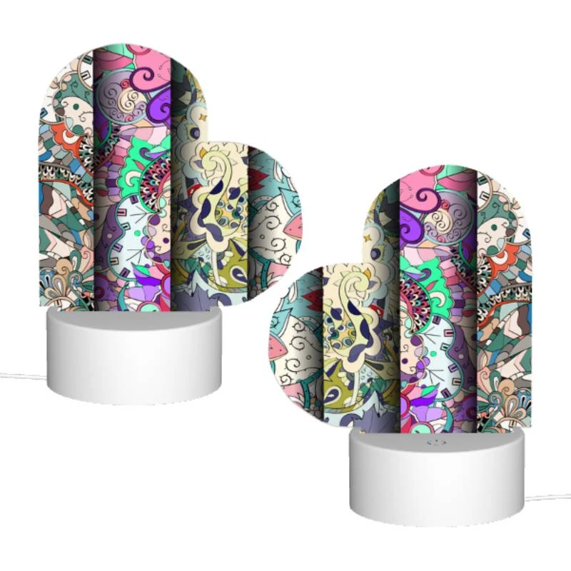 Love Acrylic Night Light, Three colorful designs are displayed on a row. Love Acrylic Night Light, Three Colorful Designs Are Displayed On A Row. -Pattern Night Light e9c7234944a7f93bccc5d1c7d65a154a7b505ac8