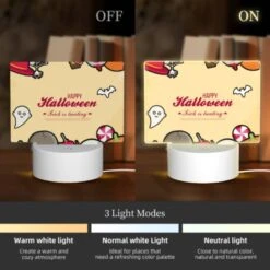 Rectangular Acrylic Night Light, A Colorful Halloween Poster With Various Halloween Items. 4 Rectangular Acrylic Night Light, A Colorful Halloween Poster With Various Halloween Items. -Pattern Night Light e9d3acac3e93bcf6680c501fbece57a8cc0cafae