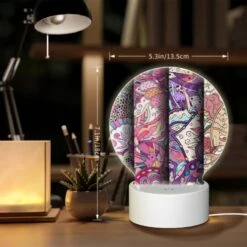 Round Acrylic Night Light, Three Colorful Designs Are Displayed On A Wall. 7 Round Acrylic Night Light, Three Colorful Designs Are Displayed On A Wall. -Pattern Night Light e9d7e6535e6d8e2dfabcd2e0fa98b13528ed2b44
