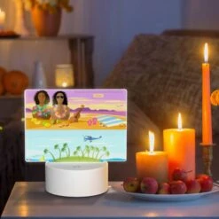 Rectangular Acrylic Night Light, A Colorful Advertisement For Hawaiian Islands. -Pattern Night Light ea2039e56e783baf387e5e87e8c3ee4f3b979ed5
