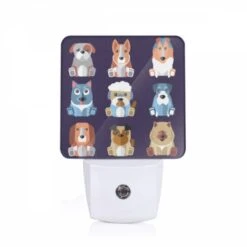 Night Light, A Collection Of Different Colored Dogs.