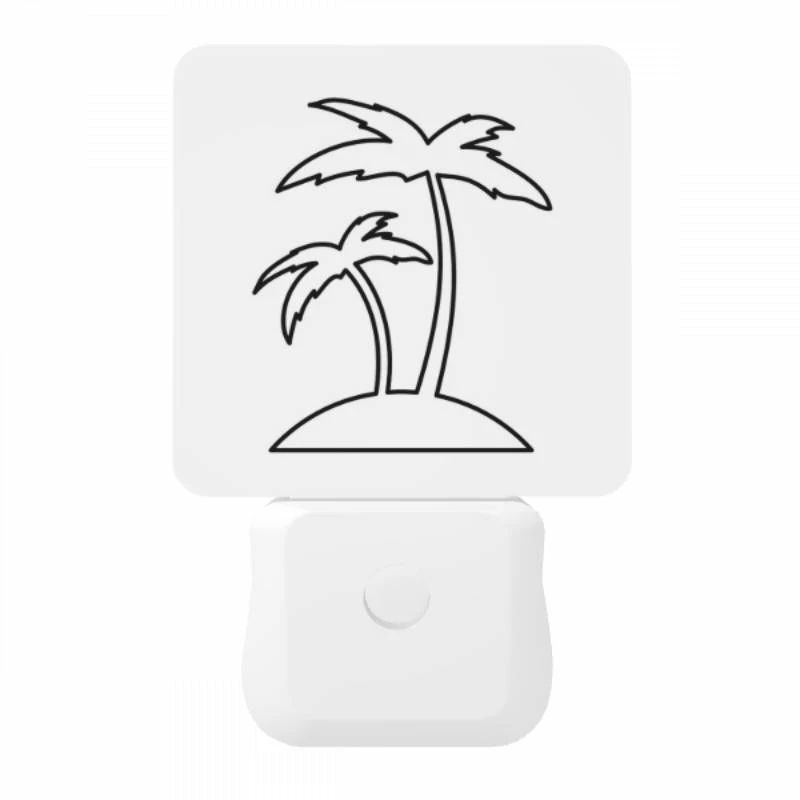 Night Light, A black and white drawing of a palm tree. Night Light, A Black And White Drawing Of A Palm Tree. -Pattern Night Light ea5a7dcf2dcf6b65e0d0004194118310b9ec4eeb
