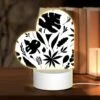 Love Acrylic Night Light, A Black And White Image Of A Leafy Plant. -Pattern Night Light ea8a4efab08f86fb3e2aac56f492524fed559f70
