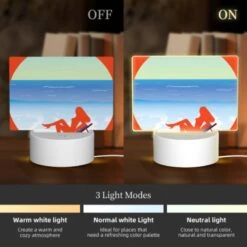 Rectangular Acrylic Night Light, A Woman Is Laying On A Beach Chair 4 Rectangular Acrylic Night Light, A Woman Is Laying On A Beach Chair -Pattern Night Light eb655d64576283ffc5ad73a2527cd4f4d484b685