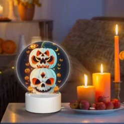 Round Acrylic Night Light, Three Pumpkins Are Stacked On Top Of Each Other 8 Round Acrylic Night Light, Three Pumpkins Are Stacked On Top Of Each Other -Pattern Night Light ec136b1578377f4c55aa0fe92304271c8d29235f
