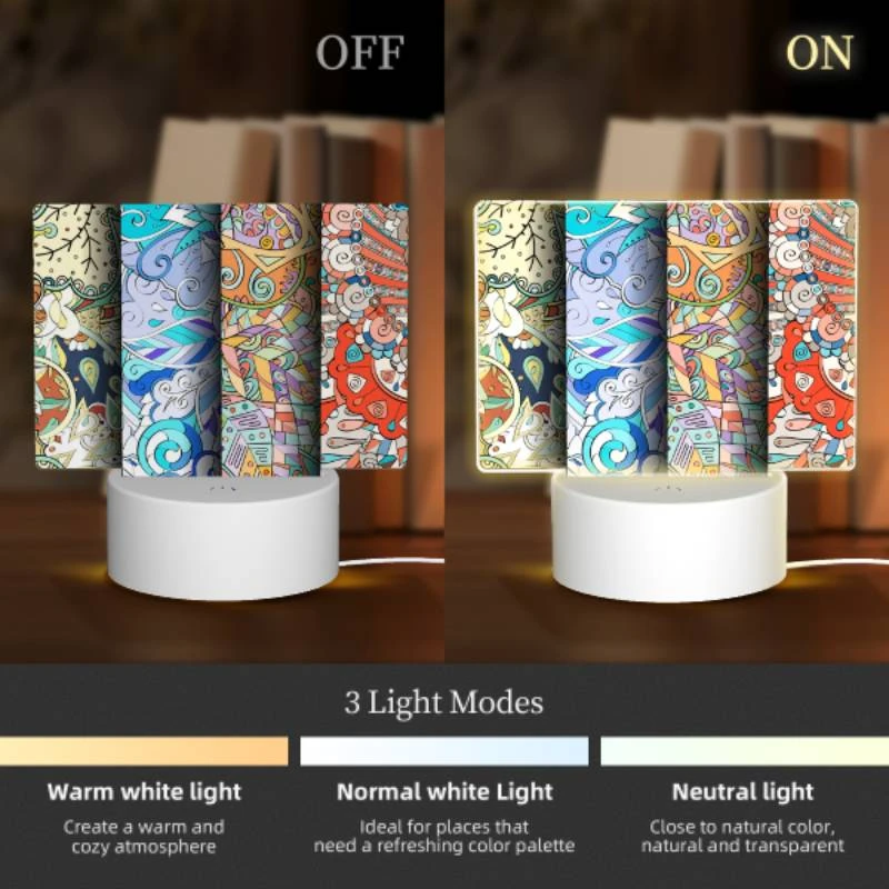 Rectangular Acrylic Night Light, Four different colored designs of a tree. Rectangular Acrylic Night Light, Four Different Colored Designs Of A Tree. -Pattern Night Light ec458c38e3ec69bebf28303d83b3c83d994a3bd9