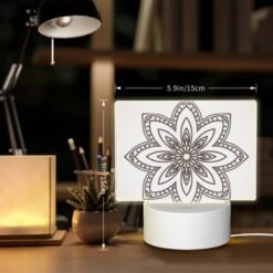 Rectangular Acrylic Night Light, A Black And White Drawing Of A Flower. 6 Rectangular Acrylic Night Light, A Black And White Drawing Of A Flower. -Pattern Night Light eda7cce73abd3abce314b1bd2118134bd89e74d0