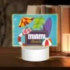 Rectangular Acrylic Night Light, A Logo For Miami Beach With A Surfboard And Beach Umbrella. 1 Rectangular Acrylic Night Light, A Logo For Miami Beach With A Surfboard And Beach Umbrella. -Pattern Night Light ede0997a1d5ef8ab86e935736c41aa1311768b01