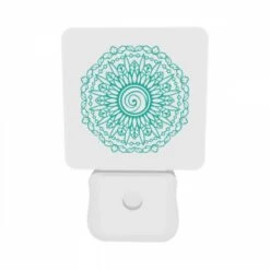 Night Light Set Of 2, A Blue And Green Flower Design. 9 Night Light Set Of 2, A Blue And Green Flower Design. -Pattern Night Light edee378493bc72f599b352a0d8a87dc5d1ebca18