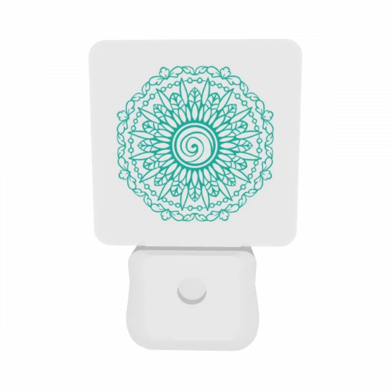 Night Light Set of 2, A blue and green flower design. Night Light Set Of 2, A Blue And Green Flower Design. -Pattern Night Light edee378493bc72f599b352a0d8a87dc5d1ebca18