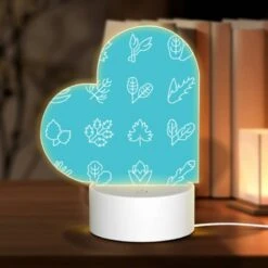 Love Acrylic Night Light, A Collection Of Leaves And Flowers In Black And White.