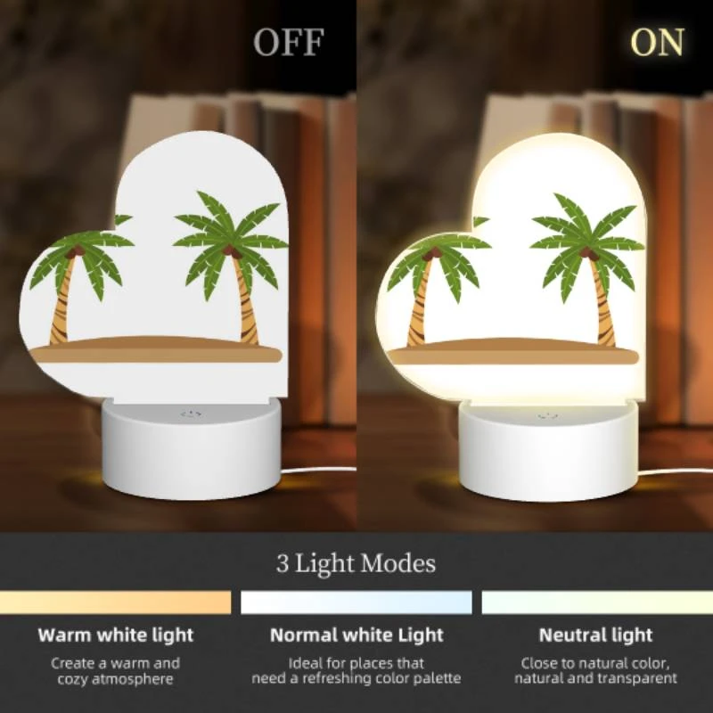Love Acrylic Night Light, Two palm trees on a sandy beach. Love Acrylic Night Light, Two Palm Trees On A Sandy Beach. -Pattern Night Light ee6dbd760ebed2af16daa551ac8002802b67683c