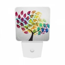 Night Light Set Of 2, A Tree With Many Different Colored Leaves. -Pattern Night Light eeb18b06d2d78133713416495e14bf371c29a4f9
