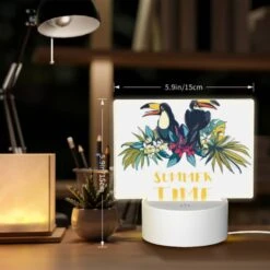 Rectangular Acrylic Night Light, A Colorful Cartoon Of Two Birds Sitting On A Branch With A Yellow And Blue Background. 7 Rectangular Acrylic Night Light, A Colorful Cartoon Of Two Birds Sitting On A Branch With A Yellow And Blue Background. -Pattern Night Light eeded7d40d07d7a06ca6942b1af239d994ec3325