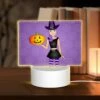 Rectangular Acrylic Night Light, A Girl Wearing A Witch's Hat And Holding A Pumpkin. 1 Rectangular Acrylic Night Light, A Girl Wearing A Witch's Hat And Holding A Pumpkin. -Pattern Night Light ef045df5fce1fc4887cd0cced8c17b393876ed13