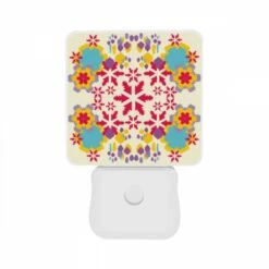 Night Light Set Of 2, A Colorful Snowflake Pattern On A White Background. 10 Night Light Set Of 2, A Colorful Snowflake Pattern On A White Background. -Pattern Night Light ef341de7e706a050afa00e1cf63b945353c0e7ad