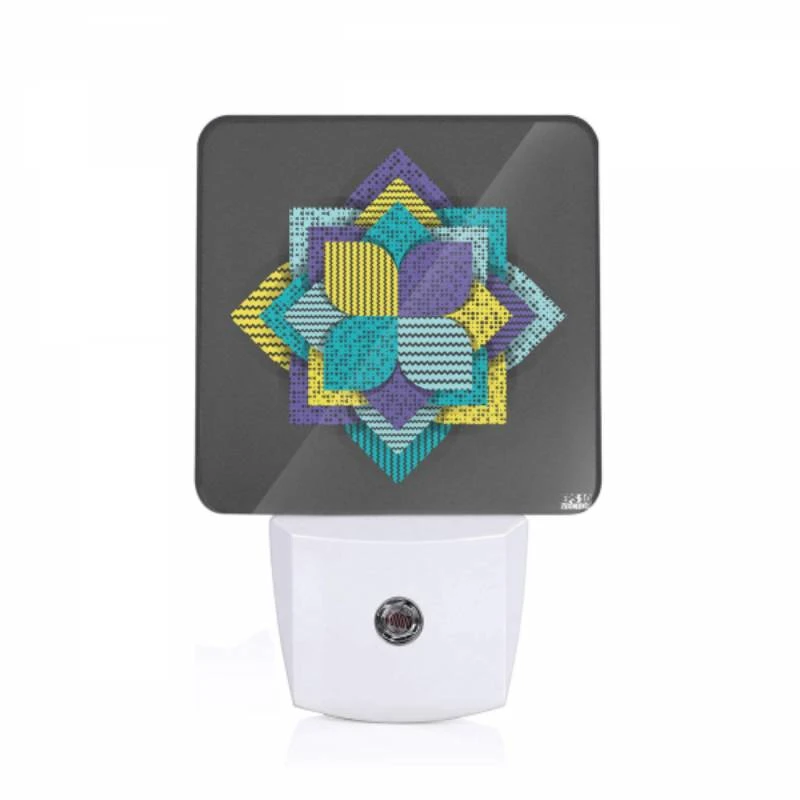 Night Light, A colorful geometric pattern is displayed on a black background. Night Light, A Colorful Geometric Pattern Is Displayed On A Black Background. -Pattern Night Light efcdcbf1e5fe97e354bf56e7cec30194655a34ea