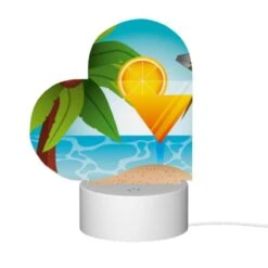 Love Acrylic Night Light, A Cocktail Is Served On A Beach With Palm Trees And A Lemon In The Background. 11 Love Acrylic Night Light, A Cocktail Is Served On A Beach With Palm Trees And A Lemon In The Background. -Pattern Night Light efe6a41ce049ba1b55b5929e8f26395d062e9661