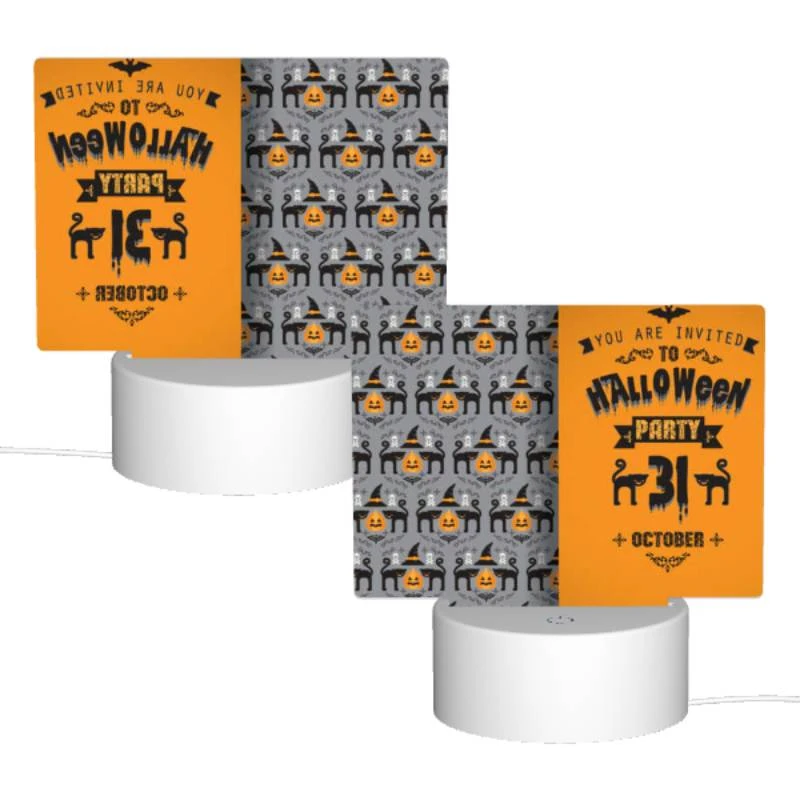 Rectangular Acrylic Night Light, A Halloween party invitation with a witch on it. Rectangular Acrylic Night Light, A Halloween Party Invitation With A Witch On It. -Pattern Night Light f032b19a82237113074e6f64109f52da4084d7c2