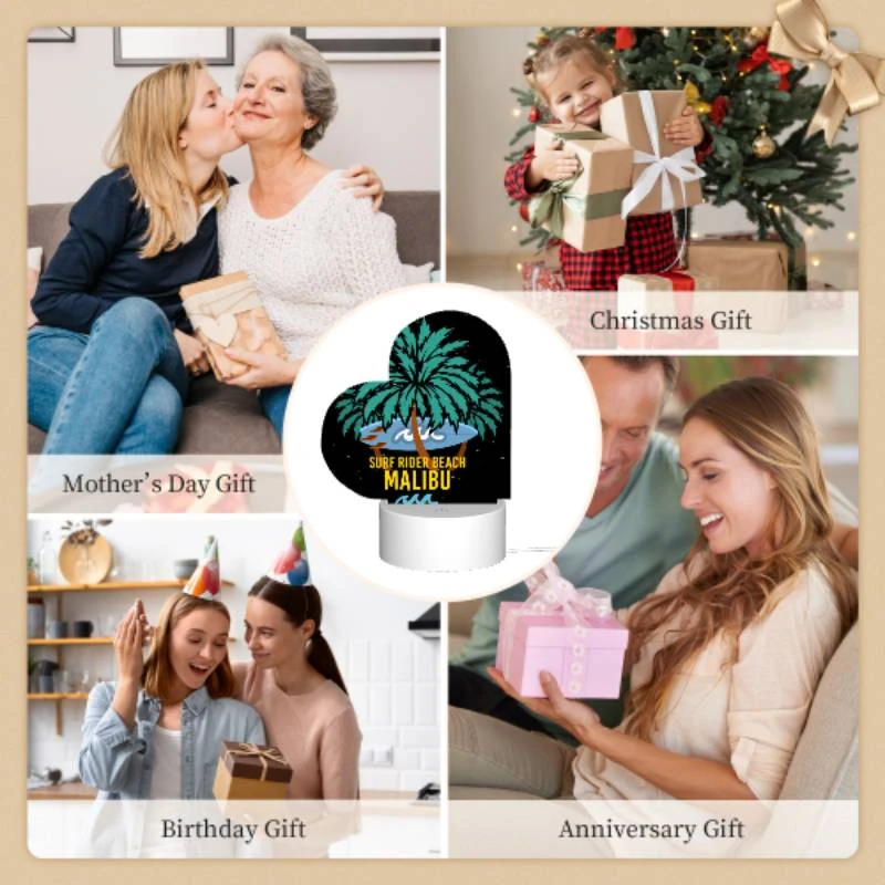 Love Acrylic Night Light, A surfboard is floating on a wave in front of a palm tree. Love Acrylic Night Light, A Surfboard Is Floating On A Wave In Front Of A Palm Tree. -Pattern Night Light f0ccefded7d3f475c4ba7acb4945630bb7b40626