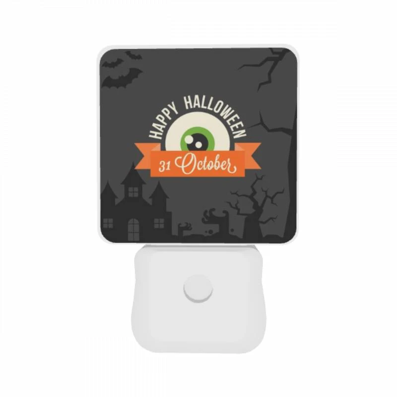 Night Light Set of 2, A Halloween poster with a green eye and the date 31 October. Night Light Set Of 2, A Halloween Poster With A Green Eye And The Date 31 October. -Pattern Night Light f0d8a719fcd0fafd23c2cb3004867c0fe1b6dc75