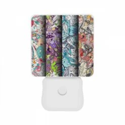 Night Light Set Of 2, Three Colorful Designs Are Displayed On A Wall. 10 Night Light Set Of 2, Three Colorful Designs Are Displayed On A Wall. -Pattern Night Light f0f63cc3e29fd28156e9aa0ea88af1c2c520c323