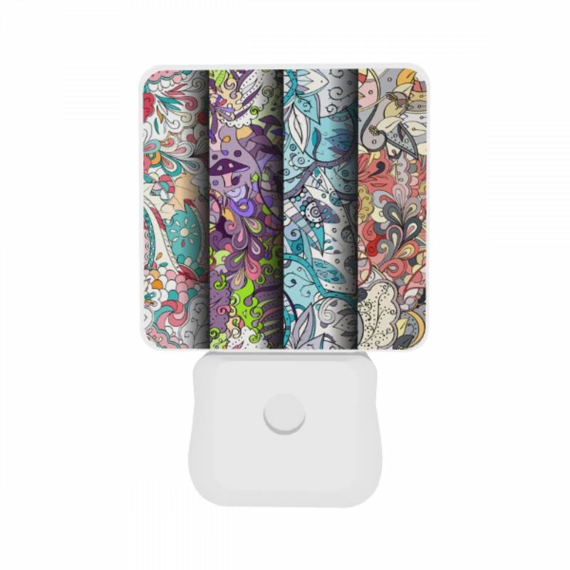 Night Light Set of 2, Three colorful designs are displayed on a wall. Night Light Set Of 2, Three Colorful Designs Are Displayed On A Wall. -Pattern Night Light f0f63cc3e29fd28156e9aa0ea88af1c2c520c323