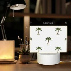 Rectangular Acrylic Night Light, A Pattern Of Palm Trees On A White Background. 7 Rectangular Acrylic Night Light, A Pattern Of Palm Trees On A White Background. -Pattern Night Light f1293925b4fc8ef77b19cea920c18c461cc09241
