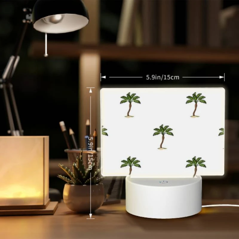 Rectangular Acrylic Night Light, A pattern of palm trees on a white background. Rectangular Acrylic Night Light, A Pattern Of Palm Trees On A White Background. -Pattern Night Light f1293925b4fc8ef77b19cea920c18c461cc09241