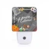 Night Light, A Halloween Sign With A Witch's Hat And A Skeleton. 1 Night Light, A Halloween Sign With A Witch's Hat And A Skeleton. -Pattern Night Light f1aa112b21de6466f9db0598a9f16c4930b26975