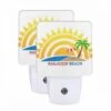 Night Light Set Of 2, A Sunny Beach With A Palm Tree And A Red Umbrella. 1 Night Light Set Of 2, A Sunny Beach With A Palm Tree And A Red Umbrella. -Pattern Night Light f1cfe74de7305d0bed1d9f344e4b3ced0598b239