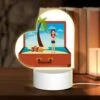 Love Acrylic Night Light, A Woman Is Standing On A Beach With A Suitcase And A Palm Tree. 1 Love Acrylic Night Light, A Woman Is Standing On A Beach With A Suitcase And A Palm Tree. -Pattern Night Light f20d4c97643903c4e27dec1f63504a2999b67007