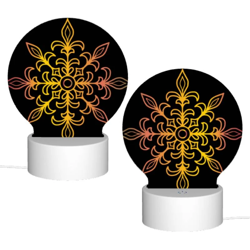 Round Acrylic Night Light, A colorful flower design with yellow Round Acrylic Night Light, A Colorful Flower Design With Yellow -Pattern Night Light f249744110520a150936476407b30688521299cc