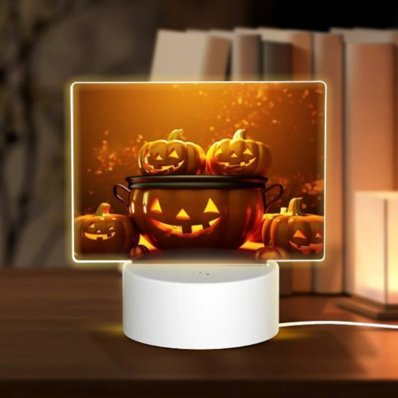 Rectangular Acrylic Night Light, A group of pumpkins are sitting in a pot. Rectangular Acrylic Night Light, A Group Of Pumpkins Are Sitting In A Pot. -Pattern Night Light f2b3280500ca318b897bc685f2b545e3ca73e2a6