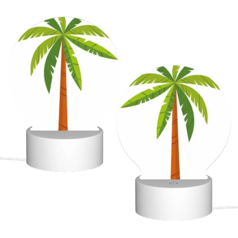 Round Acrylic Night Light, A green and orange palm tree. Round Acrylic Night Light, A Green And Orange Palm Tree. -Pattern Night Light f2cca83ccc1809f86907a92496954630a2736027