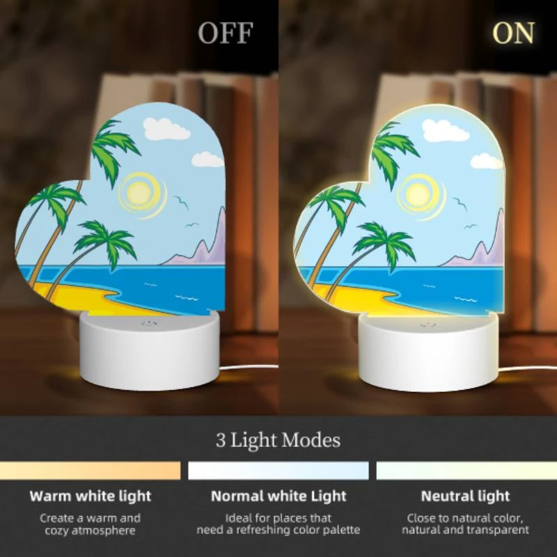 Love Acrylic Night Light, A sunny day at the beach with palm trees and a beautiful blue ocean. Love Acrylic Night Light, A Sunny Day At The Beach With Palm Trees And A Beautiful Blue Ocean. -Pattern Night Light f361952f0ac2ef755d07080b3757bbb4fa076663