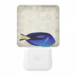 Night Light, A Blue And Yellow Fish Is Shown In A Cartoon Style. -Pattern Night Light f47ff5c2e6bd53dfdcd59198d04f512fc09e49c4
