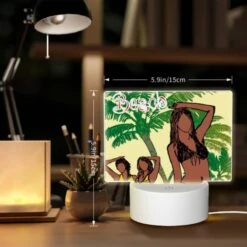 Rectangular Acrylic Night Light, Two Women Are Posing For A Picture On A Beach. 7 Rectangular Acrylic Night Light, Two Women Are Posing For A Picture On A Beach. -Pattern Night Light f4afd346f3340b96fe1a54d3dd1f63ae563a87fe