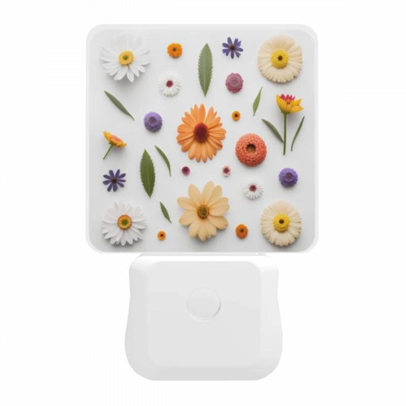 Night Light, A variety of flowers are arranged on a white background. Night Light, A Variety Of Flowers Are Arranged On A White Background. -Pattern Night Light f4ea02895e87903f2734f7699007dd955175e227