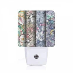 Night Light, Four Different Colored Designs Of A Woman's Face.