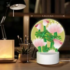 Round Acrylic Night Light, A Painting Of A Flower With A Green Stem. 7 Round Acrylic Night Light, A Painting Of A Flower With A Green Stem. -Pattern Night Light f548053dd98805e0f8b0579b43d31999a15c3001